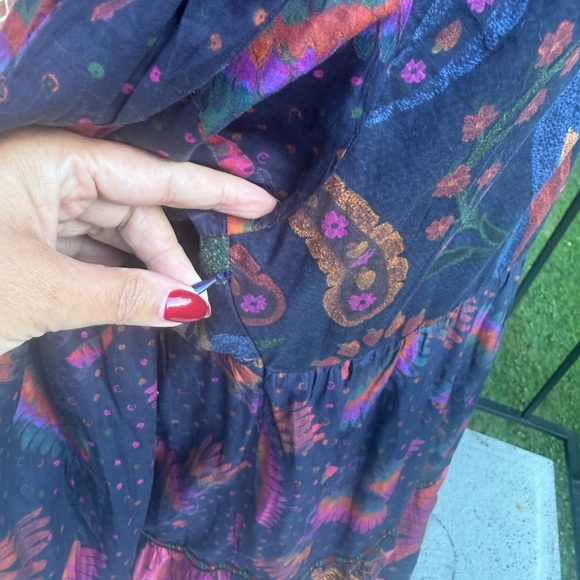 NWT Farm Rio mixed rainbow bird embroidered long sleeve dress Size XL - Picture 17 of 17